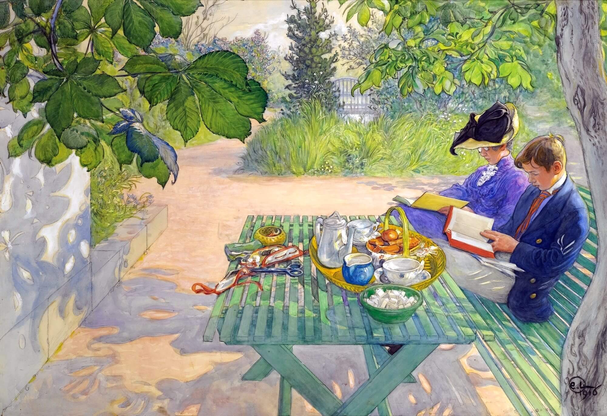 Carl Larsson’s <Holiday Reading (1916)> is a masterpiece that encapsulates the "archetype of Swedish happiness"